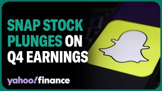 Snap stock plunges after missing on revenue and slower user growth [upl. by Hatokad]