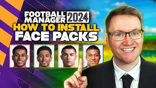 Face Pack Install Guide Football Manager 2024  How to get real player faces into FM24 [upl. by Annoyi]