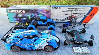 Rc Racing CarRc Rock CrawlerRc Helicopter and Rc Drone Radio Control Unboxing And Test Fly [upl. by Haggi178]