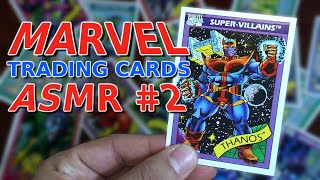 ASMR  Marvel Super Hero Trading Cards 2  Whispering Mouth Sounds Relaxing Thanos Ultron etc [upl. by Rachelle278]