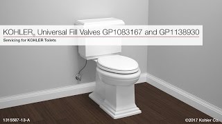 KOHLER Universal Fill Valve Replacement Instructions GP1138930 and GP1083167 [upl. by Ellenoj]