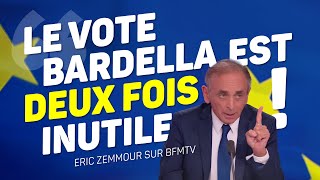 Éric Zemmour sur BFMTV  Le vote Bardella est deux fois inutile [upl. by Gaby]