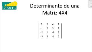 Determinante de una Matriz 4 por 4 [upl. by Hatnamas]