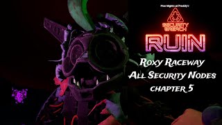 FNAF RUIN All Roxy Raceway security Nodes  Five nights at Freddys security Breach [upl. by Adiehsar640]