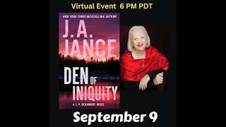 JA Jance discusses Den of Iniquity [upl. by Anderson]