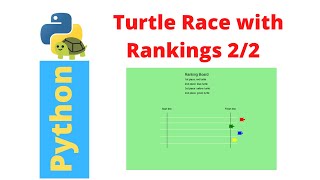 Python Turtle Graphics Tutorial  Turtle Race Game with Final Rankings 22 [upl. by Vins]