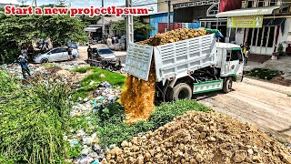 Start a new project The process of transporting garbage to fill the lotus pond KOMATSU Dump Truck [upl. by Ahtiuqal835]