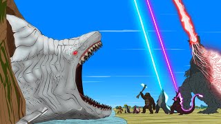 Godzilla amp KONG vs EVOLUTION OF SHARK  MEGALODON Who Will Win  Godzilla amp SHARK Cartoon Movies [upl. by Asil]