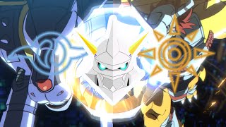 Omegamon Warp evolution Sequence from Agumon amp Gabumon  Digimon Adventure 2020  オメガモン [upl. by Ahilam801]