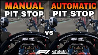 Manual vs Automatic Pit Stop on F1 2021 [upl. by Rice]