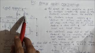 RC Phase Shift Oscillator Circuit Diagram and Circuit Operation explained in Telugu [upl. by Diahann]