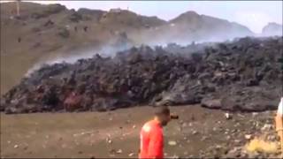 Fogo Eruption 2014 Lava covering the road [upl. by Aitret]