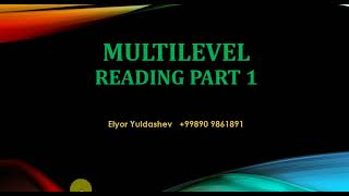 Multilevel  Reading Part 1  Gap filling  Missing word [upl. by Aikat]