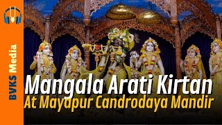 Mangala Arati Kirtan At Mayapur Candrodaya Mandir [upl. by Allekim]