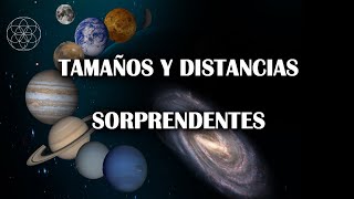 Tamaños y distancias reales entre Planetas del Sistema Solar [upl. by Nyret]