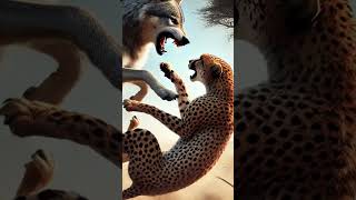 wolf killed cheetah wolf cheetah wildlife fight animals 3danimation [upl. by Iborian]