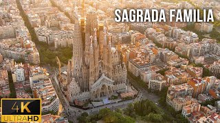 La Sagrada Familia Barcelona Spain 🇪🇸  4K Drone Footage [upl. by Yetah62]