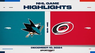 NHL Highlights  Sharks vs Hurricanes  December 10 2024 [upl. by Anehs702]