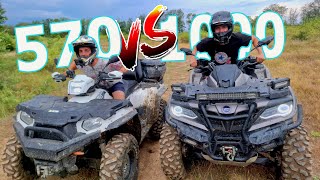 DRAG RACE  POLARIS SPORTSMAN VS CF MOTO 1000 [upl. by Murat]