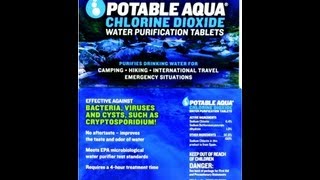 Potable Aqua Chlorine Dioxide Tablet Review [upl. by Pepper347]