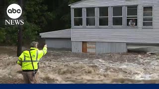 Severe storms cause flooding in Northeast need for urgent water rescues [upl. by Nellie653]