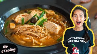 Tofu Soup  Thai Vegan Spicy Tofu Soup Recipe  Extra Spicy [upl. by Otrebla]