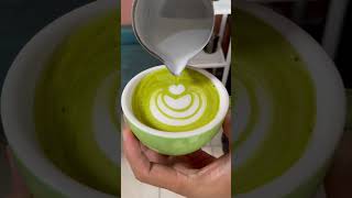 MATCHA LATTE ART TULIP [upl. by Etireuqram]