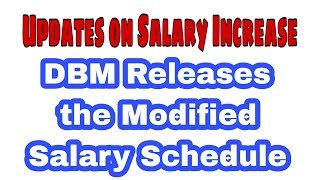 MODIFIED SALARY SCHEDULE OF SALARY STANDARDIZATION LAW V [upl. by Gardel]