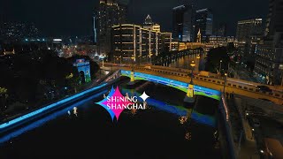 60Sec Highlight Iconic bridges illuminated by Shining Shanghai light show ahead of Golden Week [upl. by Orva298]