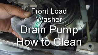 Front Load Washer Repair  Not Draining or Spinning  How to Unclog the Drain Pump [upl. by Eetnahc770]