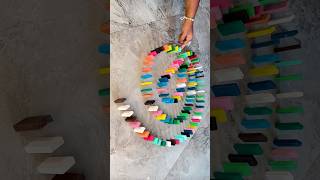 🌈🎉Amazing colourful dominos falling and reverse asmr satisfying videosatisfying video satisfying [upl. by Aramas970]