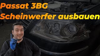 Scheinwerfer ausbauen VW Passat 3BG B5  Xenon oder Halogen ausbau Anleitung  Tutorial [upl. by Parrie]