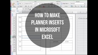 How to Make Planner Inserts Using Microsoft Excel [upl. by Maya]