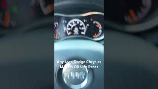 Jeep Dodge Chrysler Oil Life Reset shorts jeep dodge chrysler [upl. by Obidiah718]