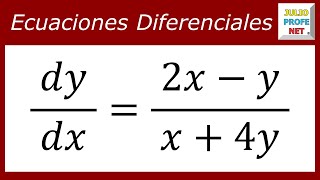 Ecuaciones diferenciales homogéneas  Ej 1 [upl. by Ecnarolf492]