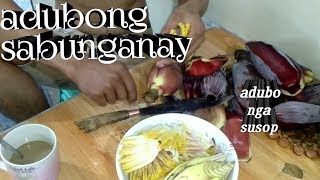 How to prepare and cook a banana flower or babana heart [upl. by Dyanna]