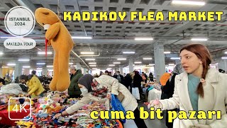 Istanbul Flea Market Kadikoy Bit Pazari  Cheap Friday Market⎮Turkey⎮January 2024⎮4K 25FPS [upl. by Nnaeirual944]