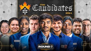 Candidates 2024  Round 7  Prag Guki VD Humpy Vaishali  Live Commentary Sagar Amruta [upl. by Brownson]