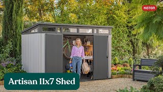 Keter Artisan 11x7 DuoTech  Large Outdoor Storage Shed [upl. by Tonry854]