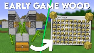 Minecraft EASIEST Early Game WOOD FARM Tutorial 120 New Version [upl. by Odrick]