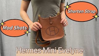 ENG🤎Hermes Mini Evelyne 16 TPM Gold  Mod Shots  Shorten Strap  Ways to wear  Most Affordable [upl. by Akzseinga782]