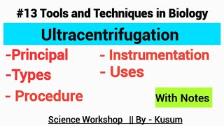 Ultracentrifugation  Principal  Types Analytical and preparative  Kusum Chaudhary [upl. by Lledraw]