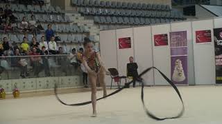 Annaliese Dragan CS Sportul Studentesc Bucuresti Junior Ribbon EF Romanian Rhythmic Gymnastics Natio [upl. by Ahsimit]