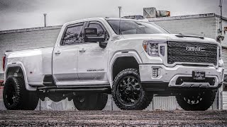 CUSTOM GMC DUALLY  The 2021 Sierra 3500 Denali With FULL Chrome Delete [upl. by Nnairb]