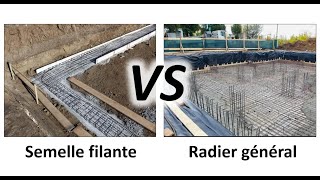 Comparaison entre la semelle filante et le radier général [upl. by Neehs]