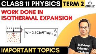 Work Done In Isothermal Reversible Expansion Of An Ideal Gas Derivation Class 11 Physics Term 2 [upl. by Alben]