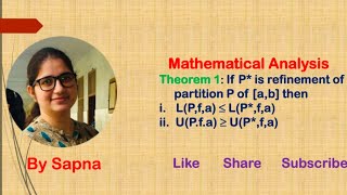 Theorem 1 based on Riemann Stieltjes Integral by Sapna [upl. by Raclima]