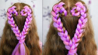 Easy and quick summer hairstyle with Kanekalon Cute hairstyle for girls [upl. by Ydissahc206]