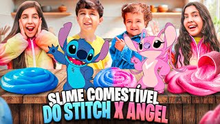 FIZEMOS SLIME COMESTÍVEL COM AS IRMÃS PINA DO STITCH x ANGEL deu ruim [upl. by Atinob933]