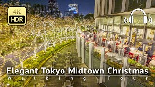 Tokyo Christmas Lights Elegant Tokyo Midtown Illuminations  Tokyo Japan 4KHDRBinaural [upl. by Krall]